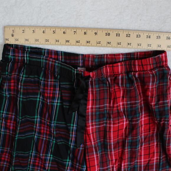Victorias Secret Pajama Set Womens Large Plaid Patchwork Red Green Holiday - Picture 9 of 10